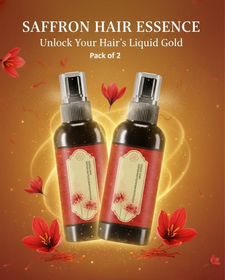 Ayurvedic Saffron Essence Hair Spray for Smooth & Shiny Hair – Pack of 2