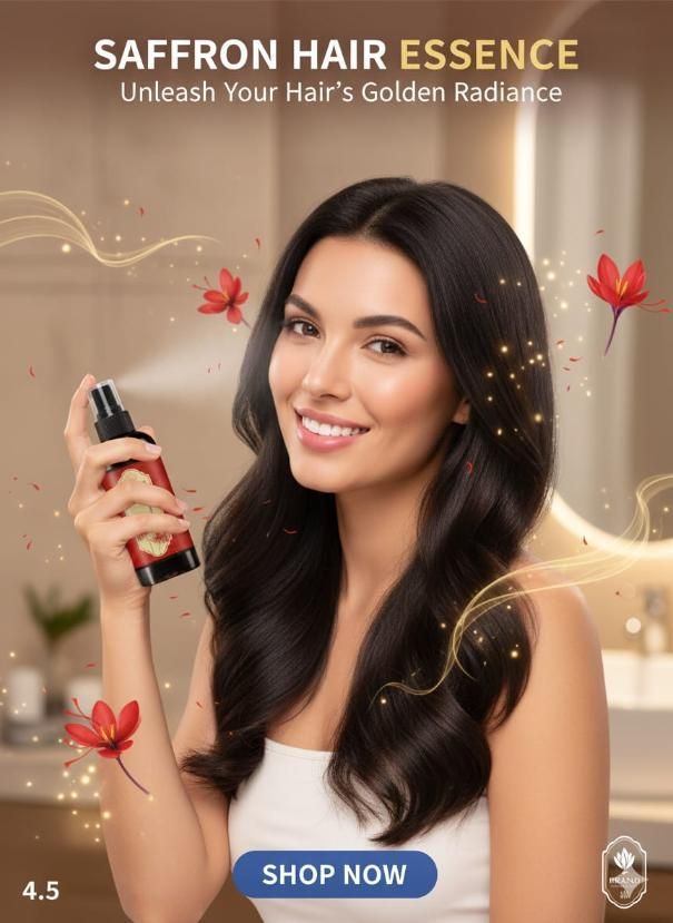 Ayurvedic Saffron Essence Hair Spray for Smooth & Shiny Hair – Pack of 2